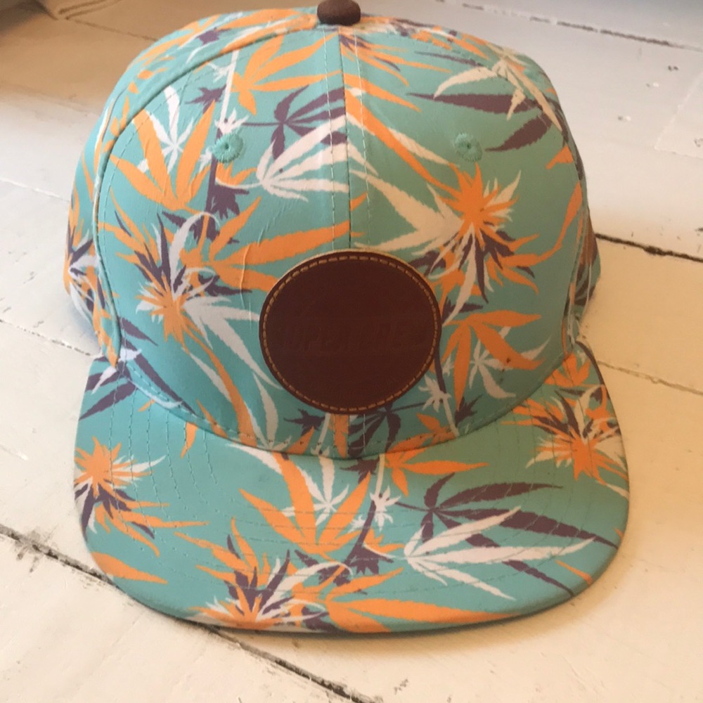 Super Crew Tropical Hat Turquoise and Orange SnapBack
